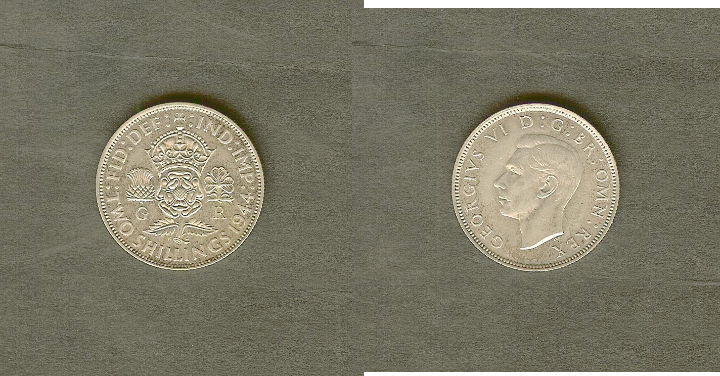ROYAUME-UNI 1 Florin (2 Shillings) Georges VI 1944 SPL